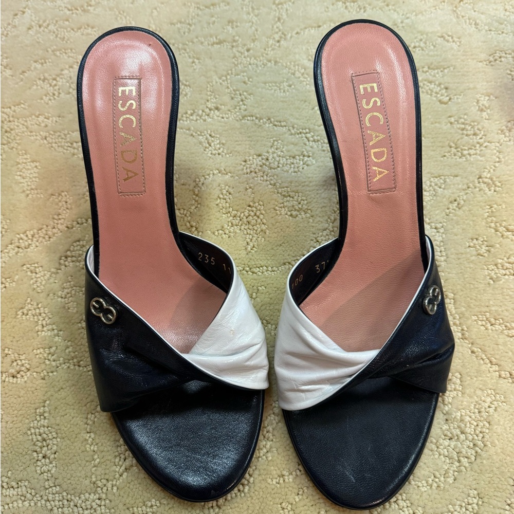 Escada 37.5 heels Vero Cuoio made in Italy